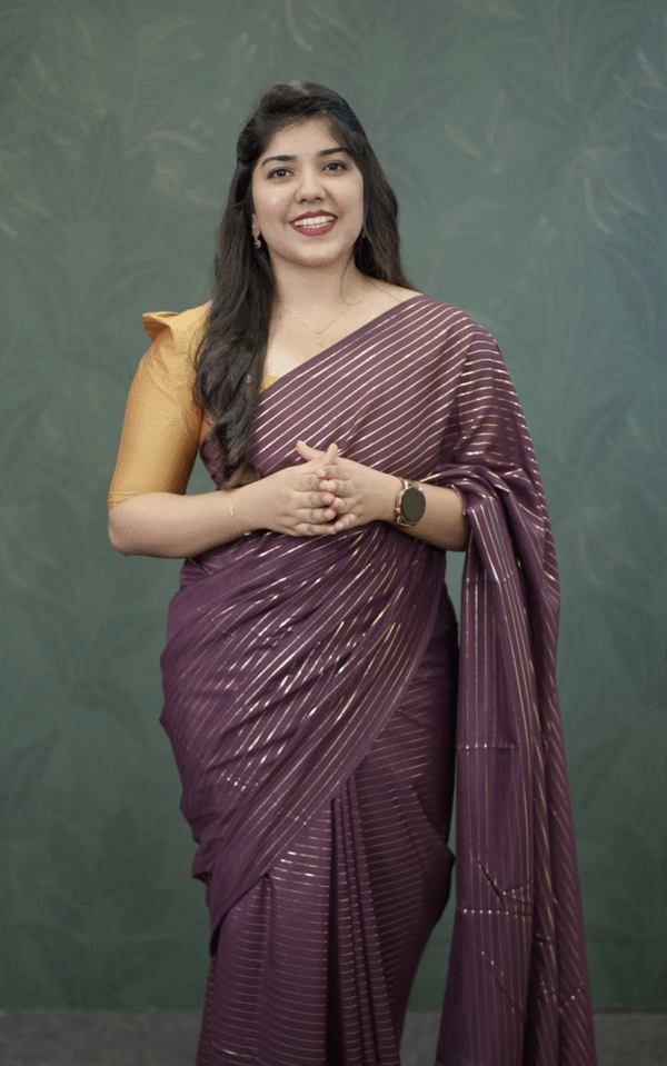 FOIL STRIPE SAREE M127